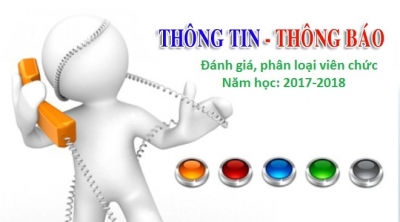 Thông báo kết quả sơ bộ đánh giá, phân loại viên chức, người lao động năm học 2017-2018